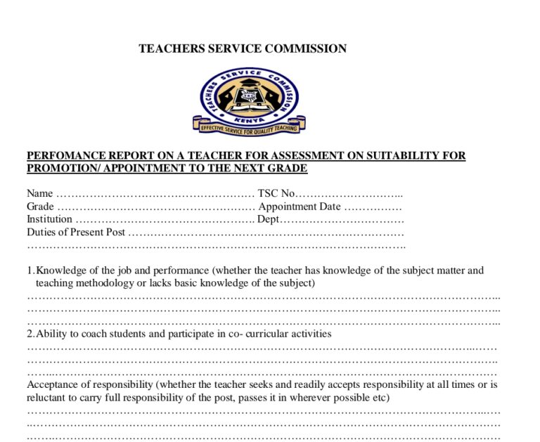 TSC Promotion Form