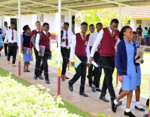 A clear photo of Kenya Medical Training College students on their way to attending a lecture on Anatomy. /Photo courtesy 