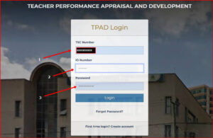 Login page for the teachers tpad account 