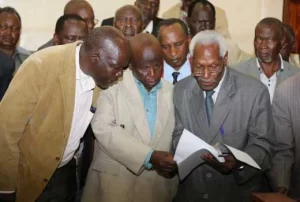 Officials from the Retired Teachers Association while perusing through some documents 