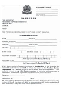 A clear photo of a TSC form for changing the paypoint