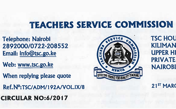 TSC Deputy Principals And Headteachers Selection