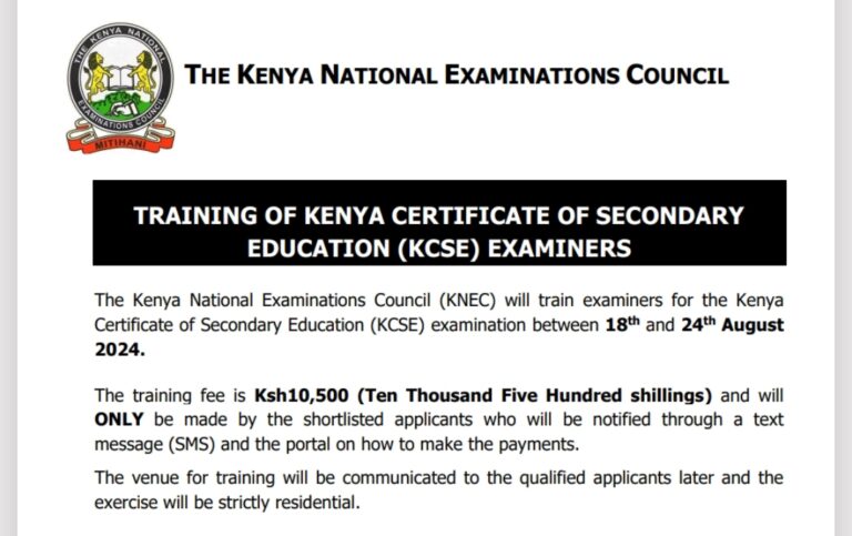 KNEC Announces Training Of KCSE Examiners