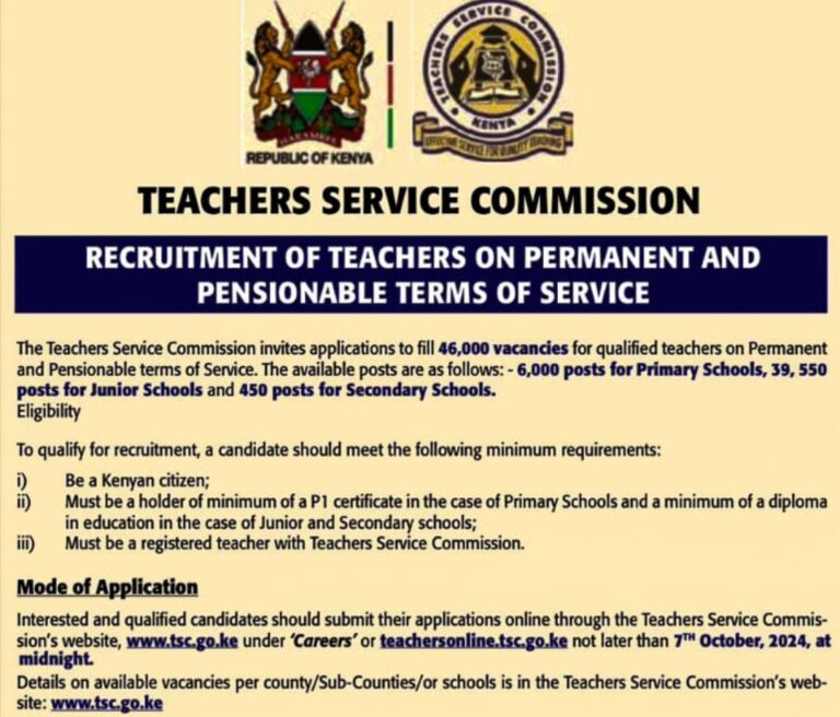 How To Apply For The 46000 TSC PnP Vacancies