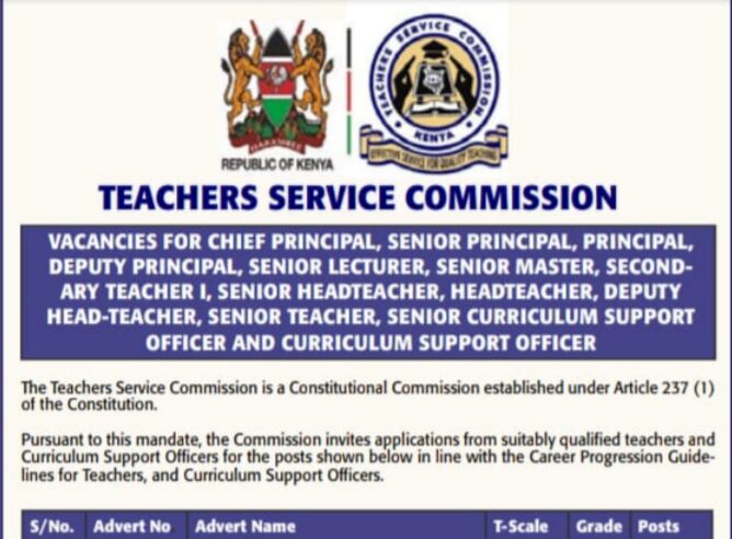 TSC Advert Promotion Of Teachers 21,313 Vacancies August 2025. Check Application Procedure & Link